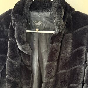 Ci Sono Black Faux Fur Puffer Jacket